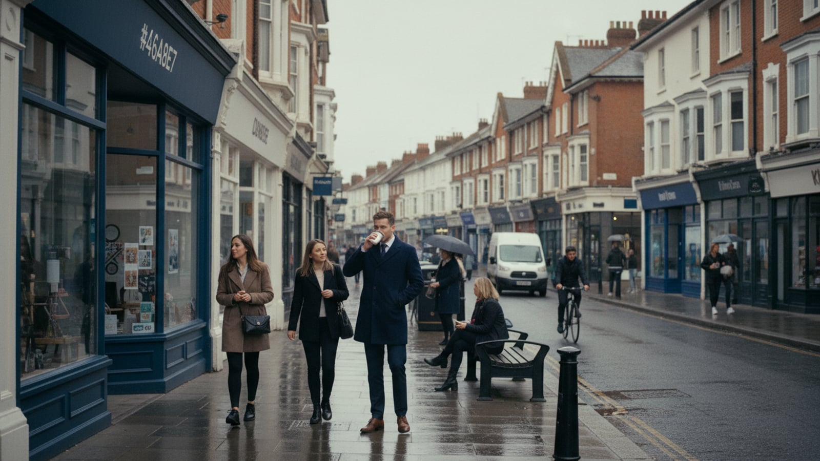 Bognor Regis seafront on a clear morning with local businesses along the promenade.