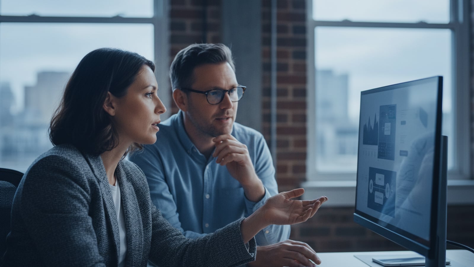 Engineer reviewing a client dashboard.