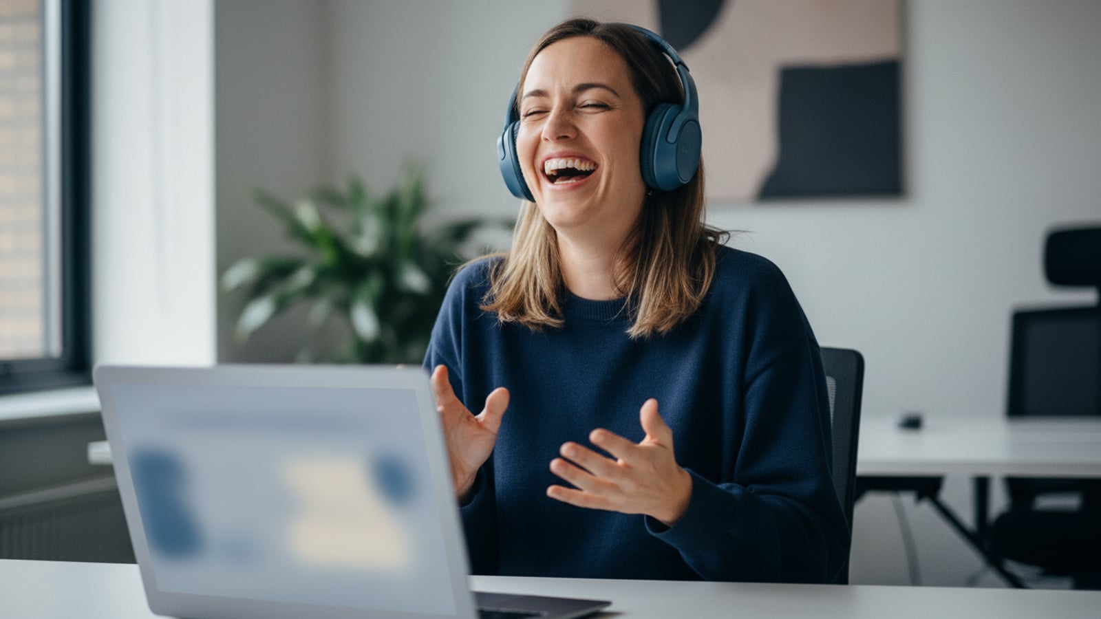 Headset and laptop with Teams open.